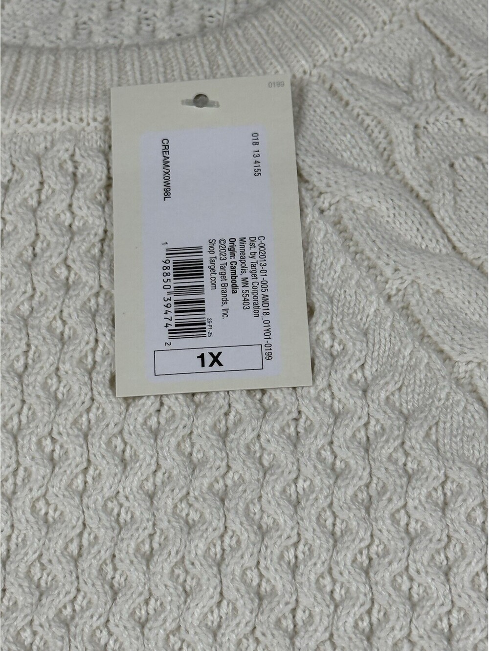 NWT A New Day Women’s Tank Sweater Size 1X Ivory Cotton - Picture 2 of 9
